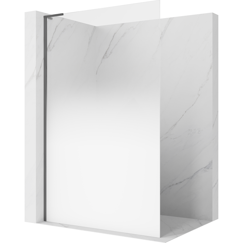 Mexen Kioto L ścianka prysznicowa Walk-in 110 x 200 cm, ombre biała 8 mm, gun gray szczotkowany - 800-110-103-66-86