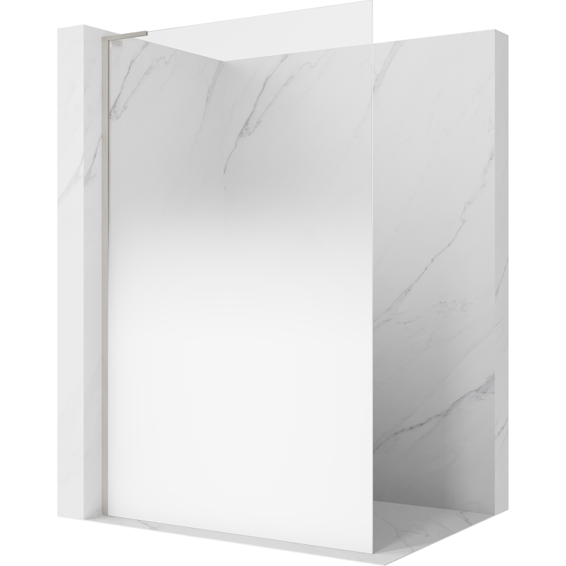 Mexen Kioto L ścianka prysznicowa Walk-in 70 x 200 cm, ombre biała 8 mm, nikiel szczotkowany - 800-070-103-97-86