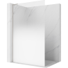 Mexen Kioto L ścianka prysznicowa Walk-in 70 x 200 cm, ombre biała 8 mm, nikiel szczotkowany - 800-070-103-97-86