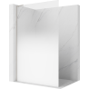 Mexen Kioto L ścianka prysznicowa Walk-in 80 x 200 cm, ombre biała 8 mm, nikiel szczotkowany - 800-080-103-97-86