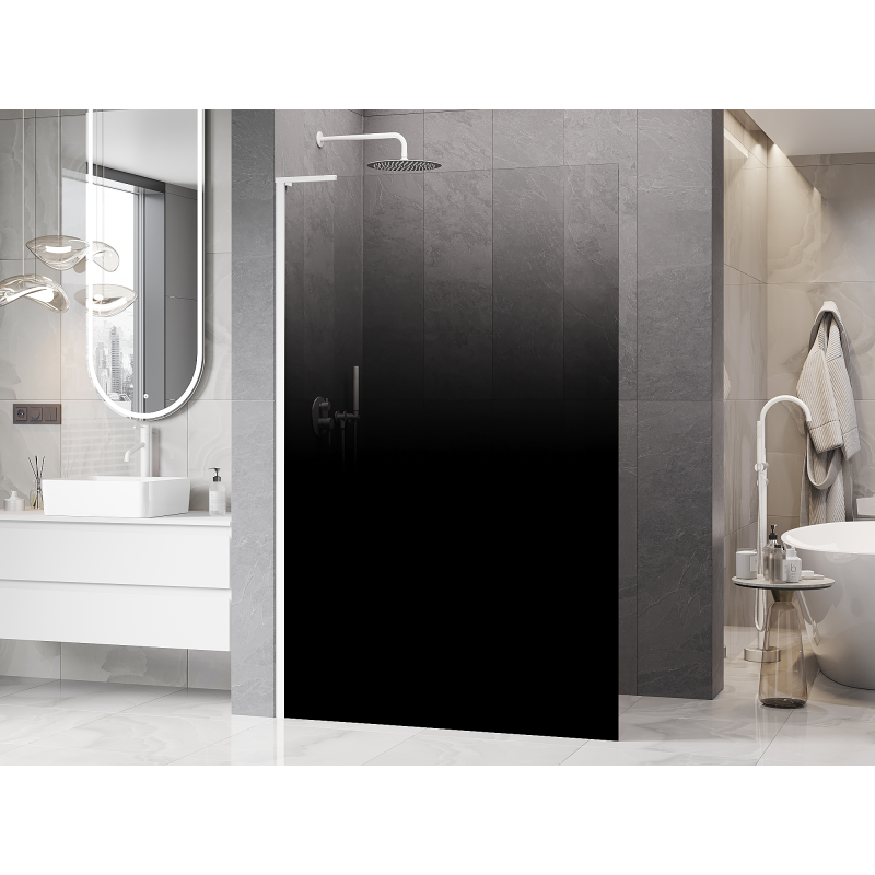 Mexen Kioto L ścianka prysznicowa Walk-in 70 x 200 cm, ombre czarna 8 mm, biała - 800-070-103-20-76