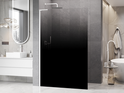 Mexen Kioto L ścianka prysznicowa Walk-in 120 x 200 cm, ombre czarna 8 mm, biała - 800-120-103-20-76