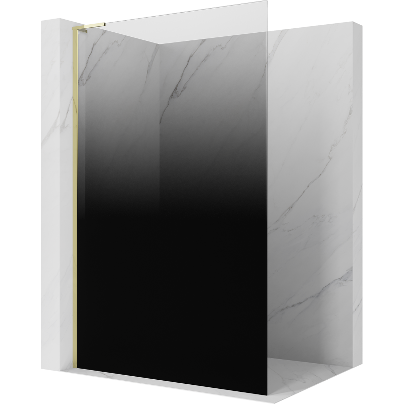 Mexen Kioto L ścianka prysznicowa Walk-in 70 x 200 cm, ombre czarna 8 mm, chrom - 800-070-103-01-76