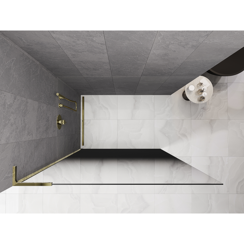 Mexen Kioto L ścianka prysznicowa Walk-in 70 x 200 cm, ombre czarna 8 mm, chrom - 800-070-103-01-76