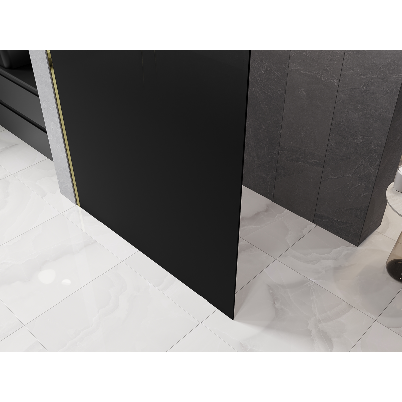 Mexen Kioto L ścianka prysznicowa Walk-in 120 x 200 cm, ombre czarna 8 mm, złota - 800-120-103-50-76