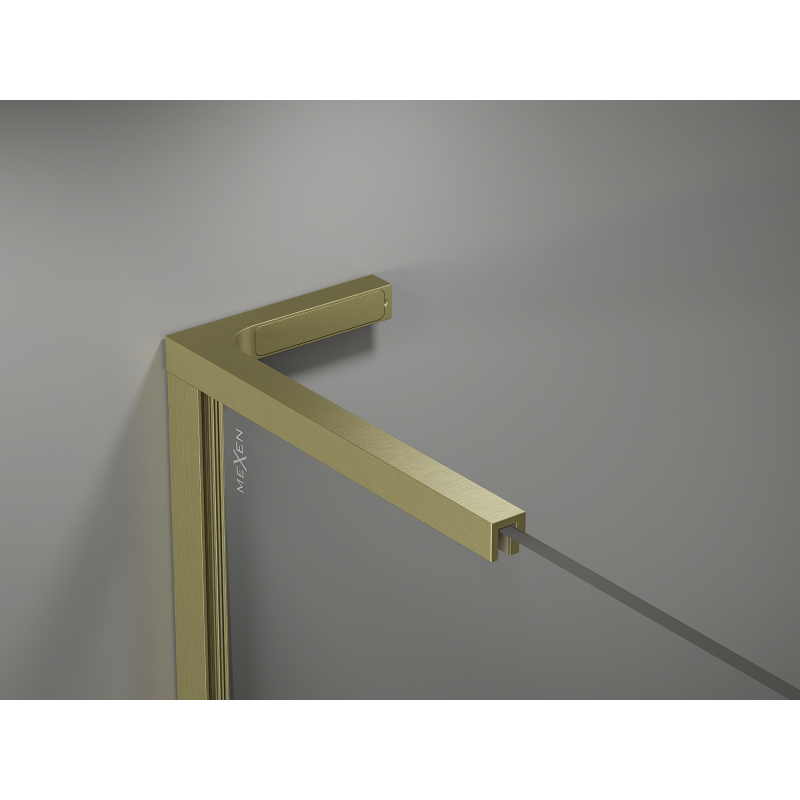 Mexen Kioto L ścianka prysznicowa Walk-in 70 x 200 cm, ombre czarna 8 mm, złota szczotkowana - 800-070-103-55-76