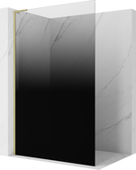 Mexen Kioto L ścianka prysznicowa Walk-in 70 x 200 cm, ombre czarna 8 mm, złota szczotkowana - 800-070-103-55-76