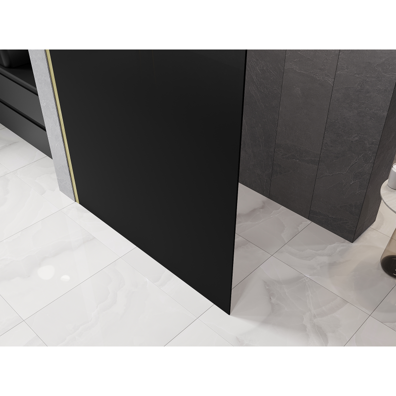 Mexen Kioto L ścianka prysznicowa Walk-in 70 x 200 cm, ombre czarna 8 mm, złota szczotkowana - 800-070-103-55-76