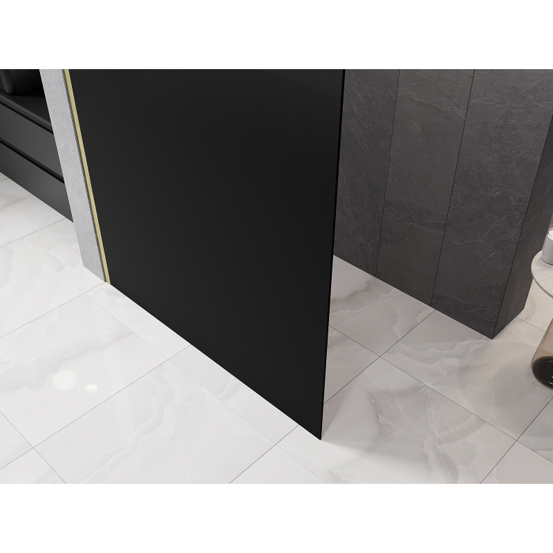 Mexen Kioto L ścianka prysznicowa Walk-in 70 x 200 cm, ombre czarna 8 mm, złota szczotkowana - 800-070-103-55-76