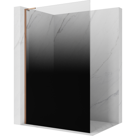 Mexen Kioto L ścianka prysznicowa Walk-in 80 x 200 cm, ombre czarna 8 mm, różowe złoto - 800-080-103-60-76