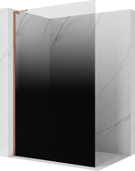 Mexen Kioto L ścianka prysznicowa Walk-in 100 x 200 cm, ombre czarna 8 mm, różowe złoto - 800-100-103-60-76