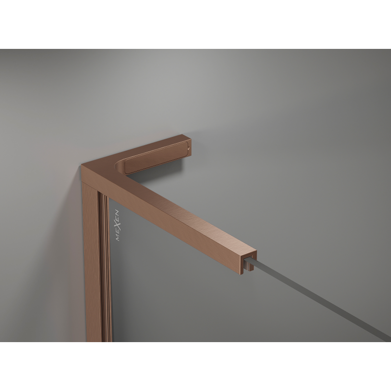 Mexen Kioto L ścianka prysznicowa Walk-in 70 x 200 cm, ombre czarna 8 mm, miedź szczotkowana - 800-070-103-65-76
