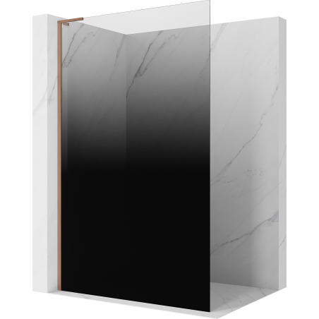 Mexen Kioto L ścianka prysznicowa Walk-in 80 x 200 cm, ombre czarna 8 mm, miedź szczotkowana - 800-080-103-65-76