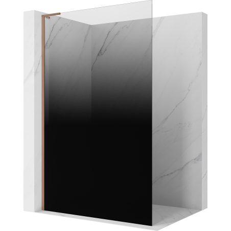 Mexen Kioto L ścianka prysznicowa Walk-in 100 x 200 cm, ombre czarna 8 mm, miedź szczotkowana - 800-100-103-65-76