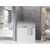 Mexen Kioto+ ścianka prysznicowa z półką Walk-in 70 x 200 cm, ombre biała 8 mm, chrom - 800-070-121-01-86