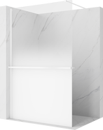 Mexen Kioto+ ścianka prysznicowa z półką Walk-in 70 x 200 cm, ombre biała 8 mm, chrom - 800-070-121-01-86