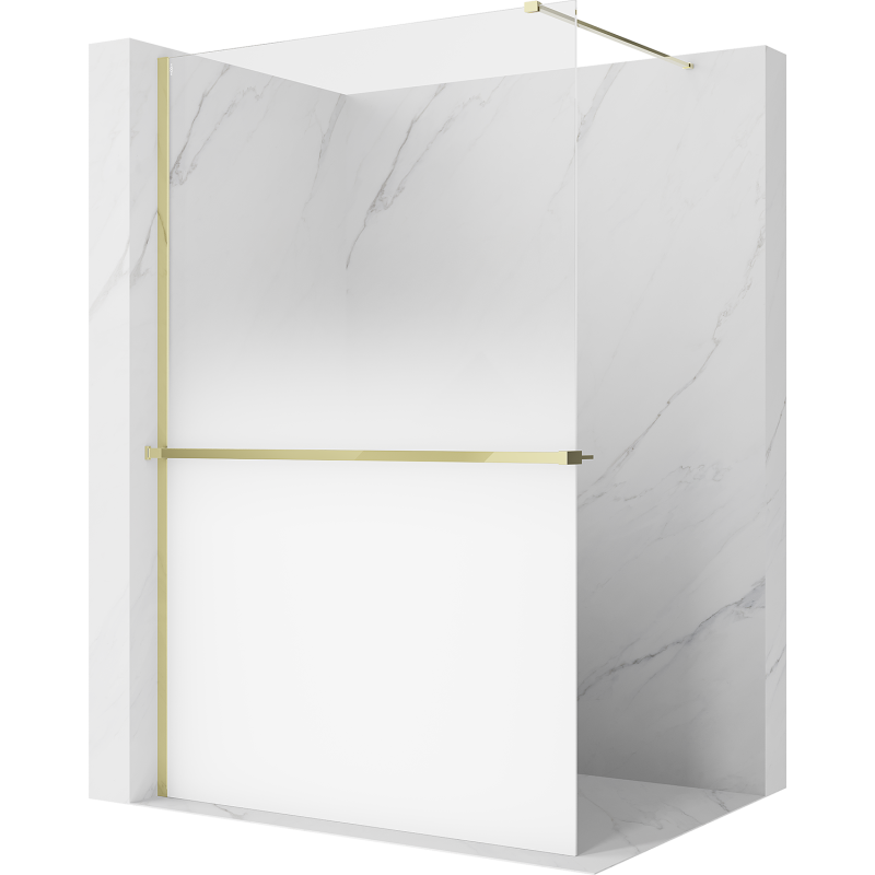 Mexen Kioto+ ścianka prysznicowa z półką Walk-in 70 x 200 cm, ombre biała 8 mm, biała - 800-070-121-20-86