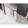 Mexen Kioto+ ścianka prysznicowa z półką Walk-in 80 x 200 cm, ombre biała 8 mm, różowe złoto - 800-080-121-60-86