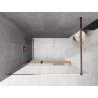Mexen Kioto+ ścianka prysznicowa z półką Walk-in 100 x 200 cm, ombre biała 8 mm, różowe złoto - 800-100-121-60-86