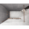 Mexen Kioto+ ścianka prysznicowa z półką Walk-in 70 x 200 cm, ombre biała 8 mm, miedź szczotkowana - 800-070-121-65-86