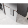 Mexen Kioto+ ścianka prysznicowa z półką Walk-in 100 x 200 cm, ombre biała 8 mm, różowe złoto - 800-100-121-65-86