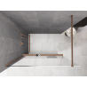 Mexen Kioto+ ścianka prysznicowa z półką Walk-in 130 x 200 cm, ombre biała 8 mm, miedź szczotkowana - 800-130-121-65-86