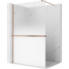 Mexen Kioto+ ścianka prysznicowa z półką Walk-in 150 x 200 cm, ombre biała 8 mm, miedź szczotkowana - 800-150-121-65-86