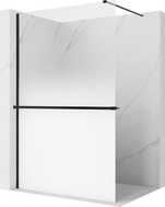 Mexen Kioto+ ścianka prysznicowa z półką Walk-in 80 x 200 cm, ombre biała 8 mm, czarna - 800-080-121-70-86