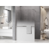 Mexen Kioto+ ścianka prysznicowa z półką Walk-in 80 x 200 cm, ombre biała 8 mm, nikiel szczotkowany - 800-080-121-97-86