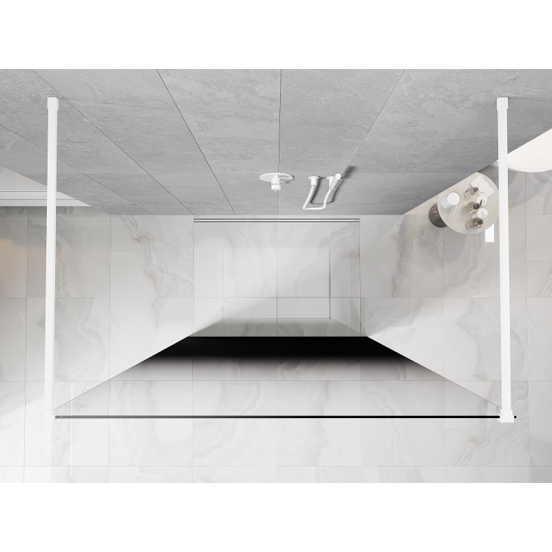Mexen Kioto ścianka prysznicowa wolnostojąca 130 x 200 cm, ombre czarna 8 mm, biała - 800-130-002-20-76