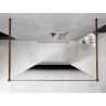 Mexen Kioto ścianka prysznicowa wolnostojąca 130 x 200 cm, ombre czarna 8 mm, różowe złoto - 800-130-002-60-76