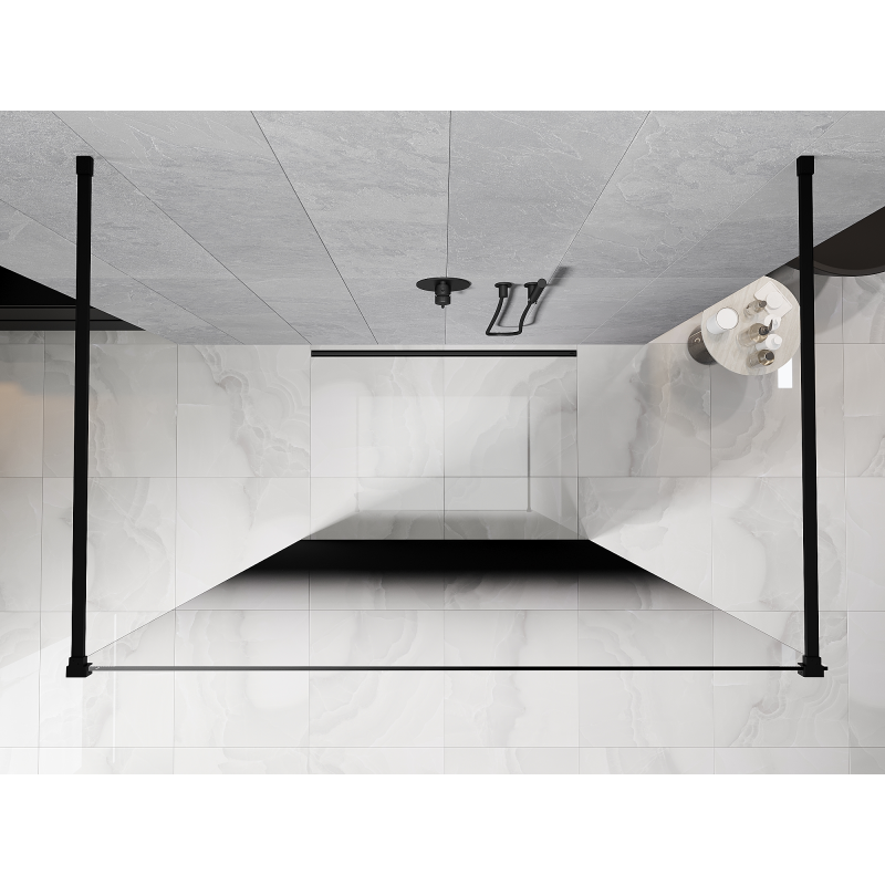 Mexen Kioto ścianka prysznicowa wolnostojąca 100 x 200 cm, ombre czarna 8 mm, czarna - 800-100-002-70-76