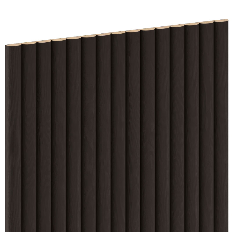 Mexen Ovalo 03 lamele ścienne ryflowane elastyczne 280 x 36 cm, fornir techniczny, Czarny Dąb - S130-280-03-046