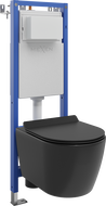 Mexen zestaw podtynkowy WC stelaż wąski, narożny Tex W z miską WC Carmen i deską wolnoopadającą, czarny mat - 610530881085
