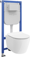 Mexen zestaw podtynkowy WC stelaż Tex E z miską WC Carmen 2.0 i deską wolnoopadającą, biały - 61093088L4000