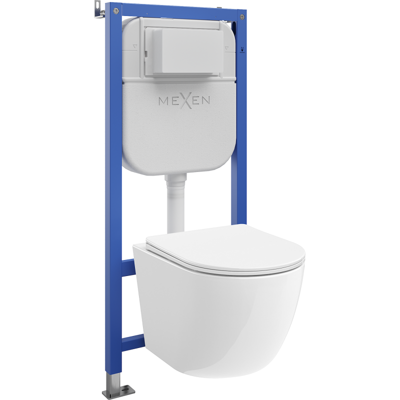 Mexen zestaw podtynkowy WC stelaż pneumatyczny Tex Air E z miską WC Lena i deską wolnoopadającą, biały - 610930224000A