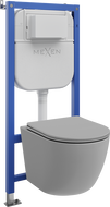 Mexen zestaw podtynkowy WC stelaż Tex E z miską WC Lena i deską wolnoopadającą, biały/złoty - 610930224005
