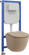 Mexen zestaw podtynkowy WC stelaż Tex E z miską WC Lena i deską wolnoopadającą, szary jasny mat - 610930224061