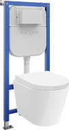 Mexen zestaw podtynkowy WC stelaż Tex E z miską WC Rico i deską wolnoopadającą, biały - 610930724000