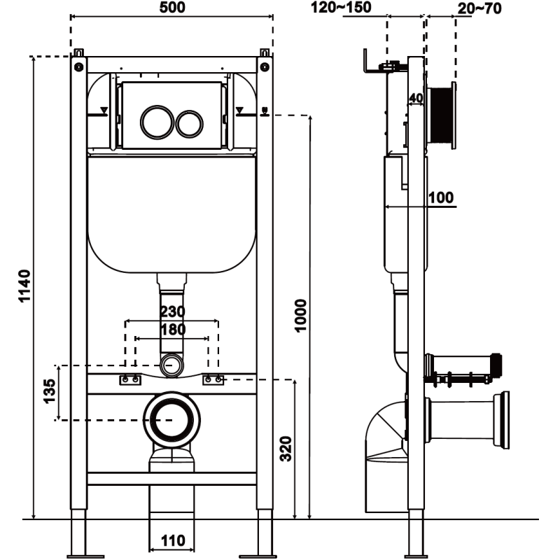 Mexen zestaw podtynkowy WC stelaż pneumatyczny Tex Air E z miską WC Rico i deską wolnoopadającą, czarny mat - 610930721085A