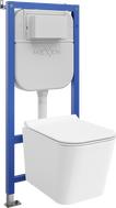 Mexen zestaw podtynkowy WC stelaż Tex E z miską WC Teo i deską wolnoopadającą, biały - 610930850600
