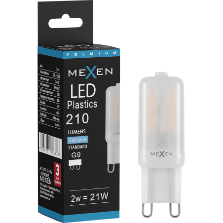 Mexen Aura żarówka LED G9, 2W, Neutralna - 4000K, 200 lm - L120-G9-0240-01