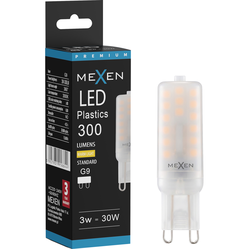 Mexen Aura żarówka LED G9, 2W, Ciepła - 3000K, 200 lm - L120-G9-0230-01