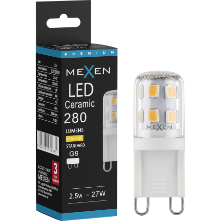 Mexen Aura żarówka LED G9, 2W, Ciepła - 3000K, 200 lm - L120-G9-0230-01
