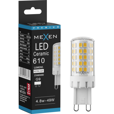 Mexen Aura żarówka LED G9, 4,8W, Ciepła - 3000K, 600 lm - L121-G9-0530-01