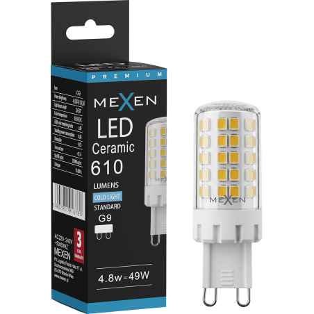 Mexen Aura żarówka LED G9, 4,8W, Neutralna - 4000K, 610 lm - L121-G9-0540-01