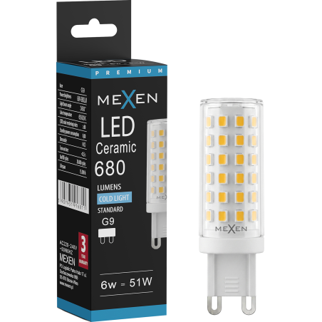 Mexen Aura żarówka LED G9, 6W, Neutralna - 4000K, 680 lm - L121-G9-0640-01