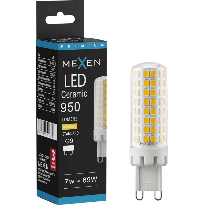 Mexen Aura żarówka LED G9, 6W, Ciepła - 3000K, 660 lm - L121-G9-0630-01