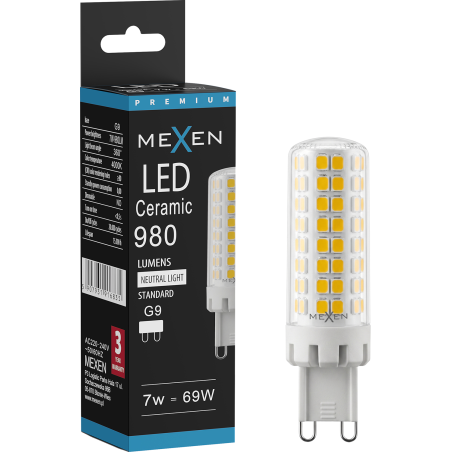 Mexen Aura żarówka LED G9, 7W, Ciepła - 3000K, 950 lm - L121-G9-0730-01