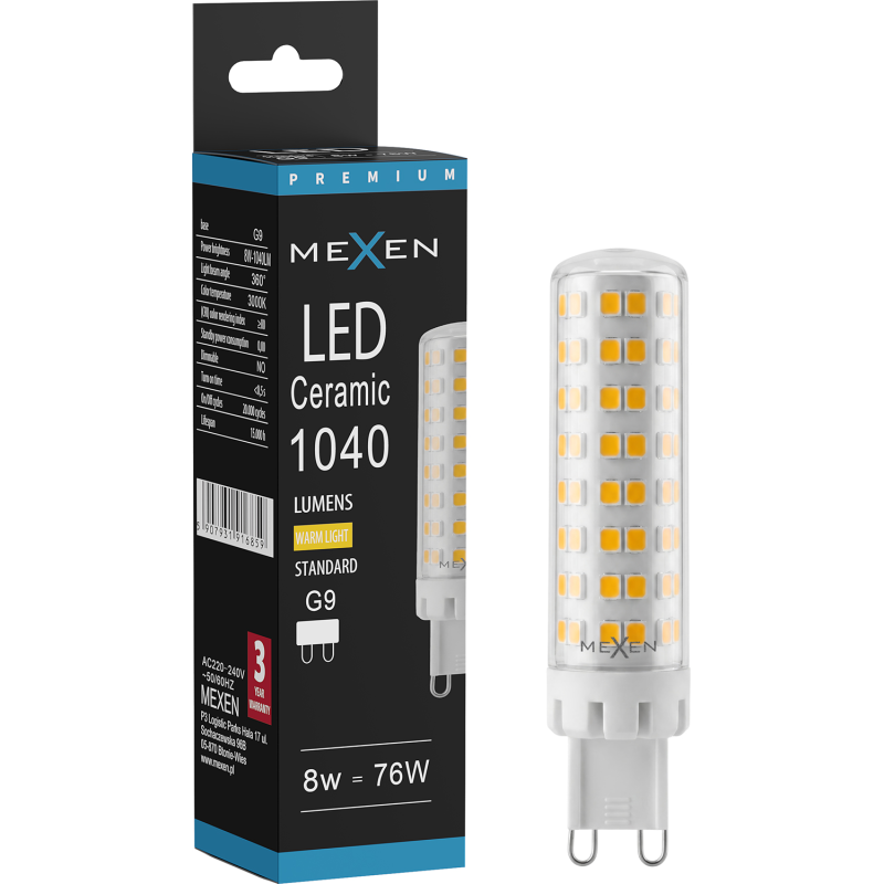 Mexen Aura żarówka LED G9, 7W, Ciepła - 3000K, 950 lm - L121-G9-0730-01